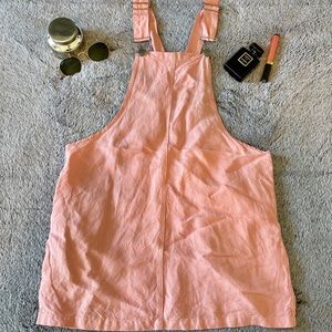 Pink Lenin overall dress